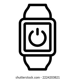Turn off smartwatch icon outline vector. Digital detox. Social media