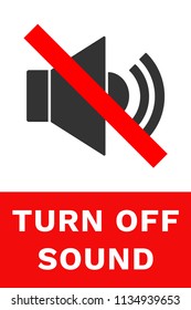 TURN OFF SOUND sign. Vector.