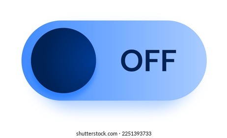 Turn off switch rounded with primary color blue