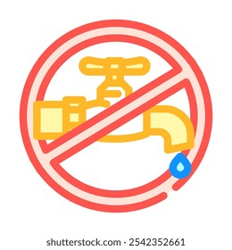 turn off tap reminder water saving color icon vector. turn off tap reminder water saving sign. isolated symbol illustration