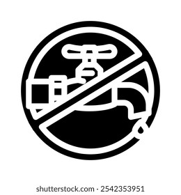 turn off tap reminder water saving glyph icon vector. turn off tap reminder water saving sign. isolated symbol illustration