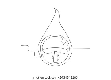 Turn off the tap when you are not using it. World water day one-line drawing