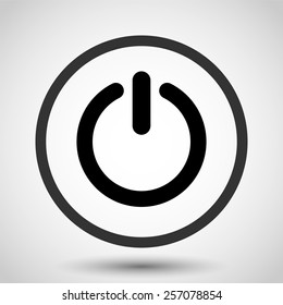 Turn off vector icon - black illustration