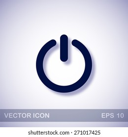Turn off vector icon - dark blue illustration with blue shadow