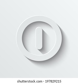 Turn off vector icon - paper illustration with shadow on light background