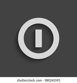 turn off vector icon with shadow