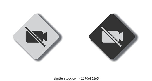 Turn off video icon symbol. Video cam off icon. Flat vector illustration.