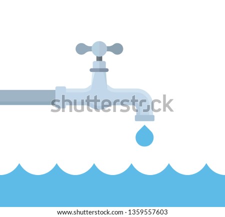 Turn off the water conceptual vector