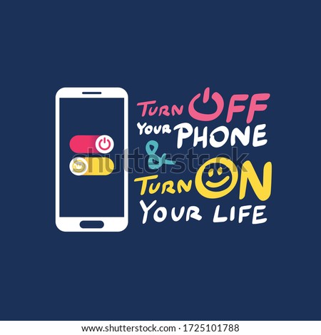 Turn off your phone logo caligraphy illustration vector