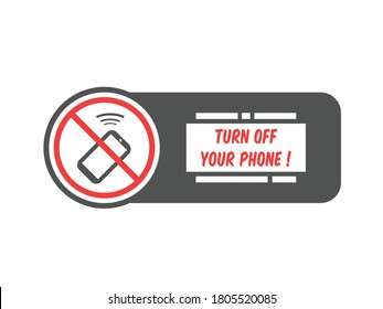 Turn off your phone sign vector good for sign or sticker