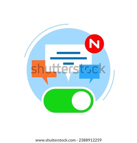 Turn on, allow message notification concept illustration flat design vector eps10. simple, modern graphic element for landing page ui, infographic, icon