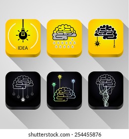 Turn on the brain. Concept of idea.