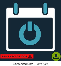 Turn on Calendar Day icon. Vector EPS illustration style is flat iconic bicolor symbol, blue and white colors.