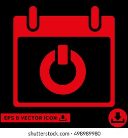 Turn on Calendar Day icon. Vector EPS illustration style is flat iconic symbol, red color.