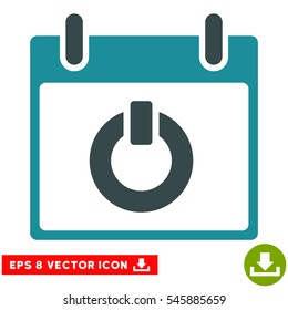 Turn on Calendar Day icon. Vector EPS illustration style is flat iconic bicolor symbol, soft blue colors.