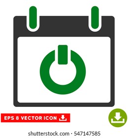 Turn on Calendar Day icon. Vector EPS illustration style is flat iconic bicolor symbol, green and gray colors.