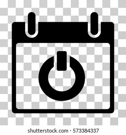Turn On Calendar Day icon. Vector illustration style is flat iconic symbol, black color, transparent background. Designed for web and software interfaces.