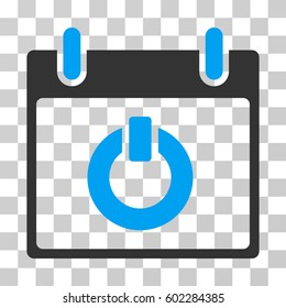 Turn On Calendar Day icon. Vector illustration style is flat iconic bicolor symbol, blue and gray colors, transparent background. Designed for web and software interfaces.