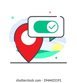 turn on or enable location concept illustration flat design vector eps10. modern graphic element for landing page, empty state ui, infographic