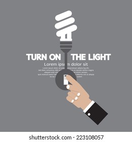 Turn On The Energy-Efficient Light Bulb Vector Illustration