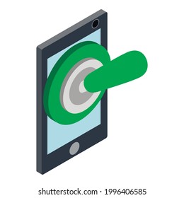 Turn on icon. Isometric illustration of turn on vector icon for web