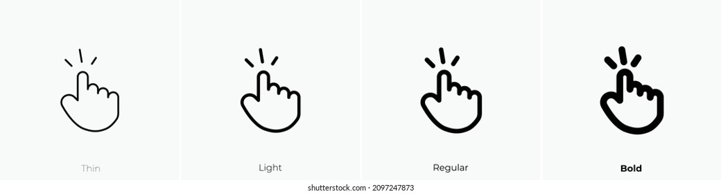 turn on icon. Thin, Light Regular And Bold style design isolated on white background