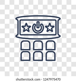 Turn on icon. Trendy linear Turn on logo concept on transparent background from Cinema collection
