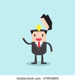 Turn on light bulb idea. vector illustration.Business concept
