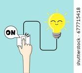 Turn on light vector, Finger turn on switch design, Switch turn on the light.