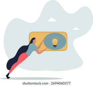 Encienda una nueva idea, solución o innovación para resolver problemas, permitir el conocimiento o la creatividad, alternar la idea de bombilla, la invención, la vida y el empleo de las personas.