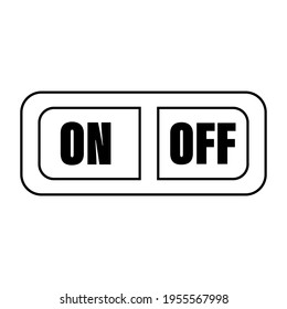 Turn on and off button icon. Hand drawn element, vector illustration in black on a white background.