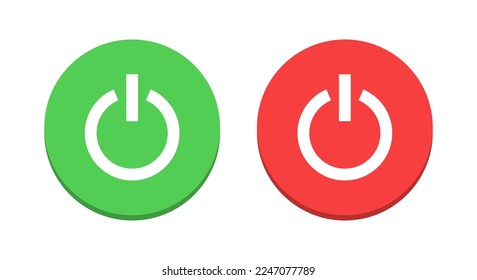 Turn on off button icon vector in flat style