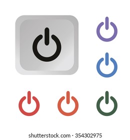 turn on off button power icon set vector illustration 