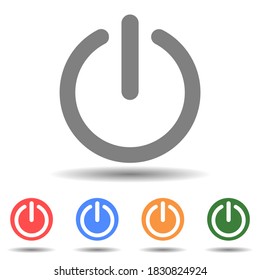 Turn on off button vector icon set