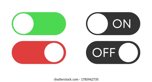 Turn on and turn off flat button vector