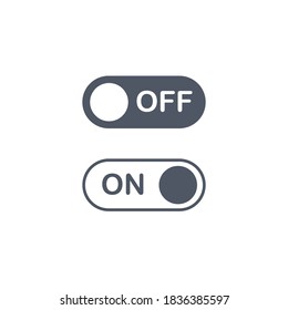 Turn on and turn off swipe buttons isolated on white background. Switch symbol. Toggle icon template. Vector flat design illustration.