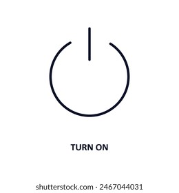 turn on outline icon.  Thin line icon from cinema collection. Editable vector isolated on white background