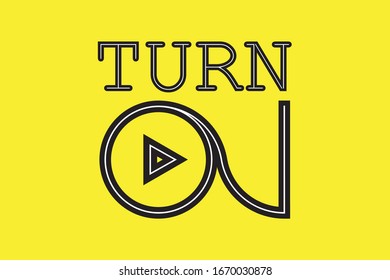 Turn on play button vector icon