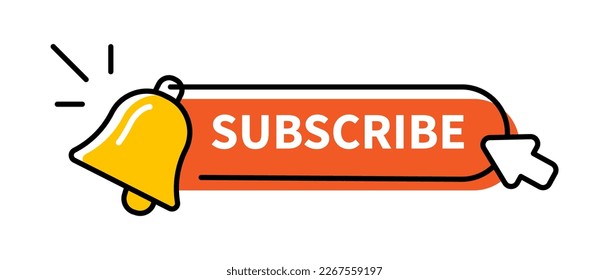 Turn on reminder notification, subscribe click button with bell concept illustration flat design vector icon