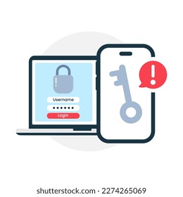 Turn on two Step Verification, Multi factor authentication concept illustration flat design vector eps10. modern graphic element for landing page, empty state ui, infographic, icon