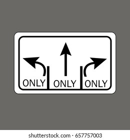 Turn Only Lanesroad Signs United States Stock Vector (Royalty Free ...