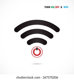 Turn On-Off switch sign and wifi sign. Technology and business background. Vector illustration