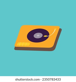 turn orange dj table with tosca green background