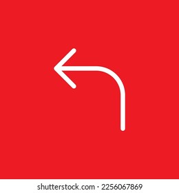Turn page line icon to the left, graphic resources of app interface, vector illustration.