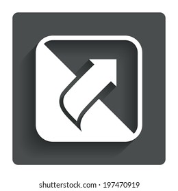 Turn Page Sign Icon. Peel Back The Corner Of The Sheet Symbol. Gray Flat Button With Shadow. Modern UI Website Navigation. Vector