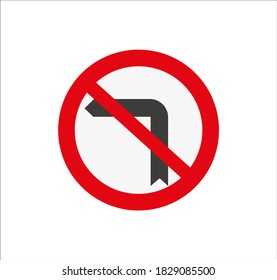 turn prohibition traffic signs icons. illustration for web and mobile design.