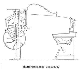Turn for pulling cocoons, steam heating, vintage engraved illustration. Industrial encyclopedia E.-O. Lami - 1875.