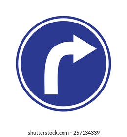 Turn Right Ahead Sign