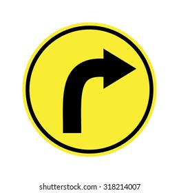 Turn Right Ahead Sign