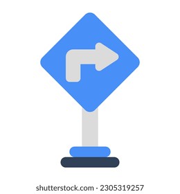 Girar el icono de flecha derecha en diseño plano 
